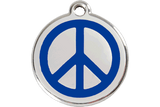 Red Dingo Enamel Pet ID Tag - 1PC - Peace Sign Navy / Large - Paw Naturals