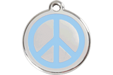 Red Dingo Enamel Pet ID Tag - 1PC - Peace Sign Light Blue / Large - Paw Naturals