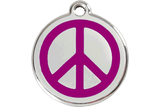 Red Dingo Enamel Pet ID Tag - 1PC - Peace Sign Purple / Large - Paw Naturals