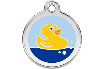 Red Dingo Enamel Pet ID Tag - 1RU - Rubber Duck Small - Paw Naturals