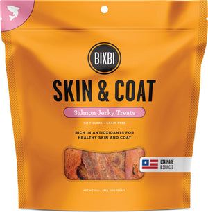 Bixbi Jerky Skin & Coat Salmon 5oz Dog Treat - Paw Naturals