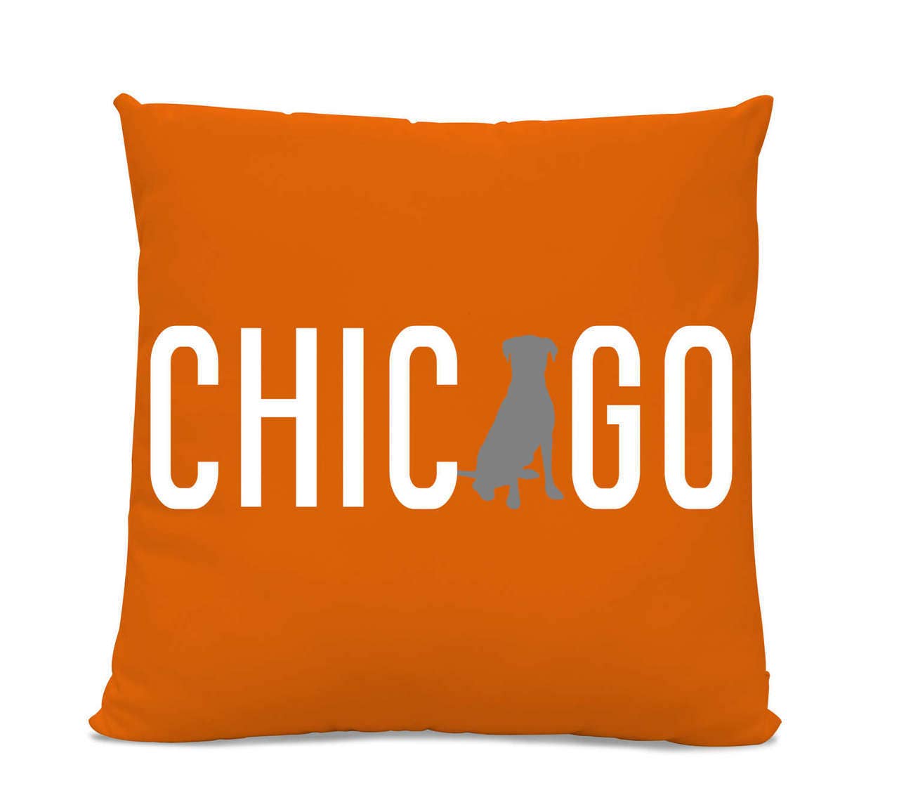 Sophisticated Pup Chicago Labrador Orange Pillow 16" X 16" Spun Polyester