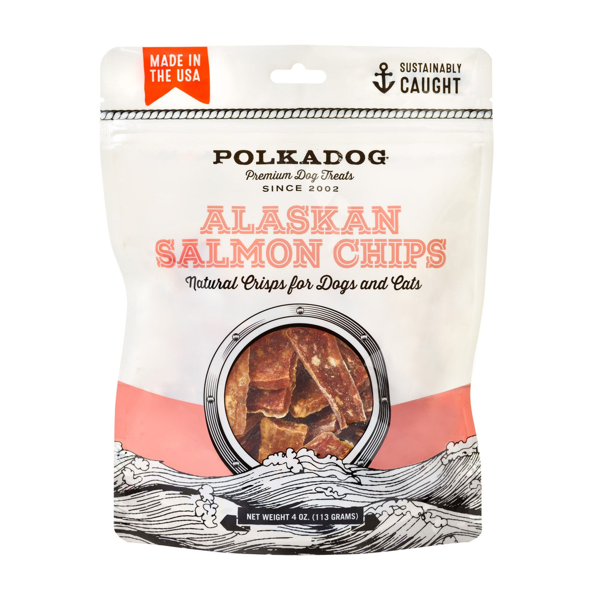 PolkaDog Bakery Alaskan Salmon Chips 4oz