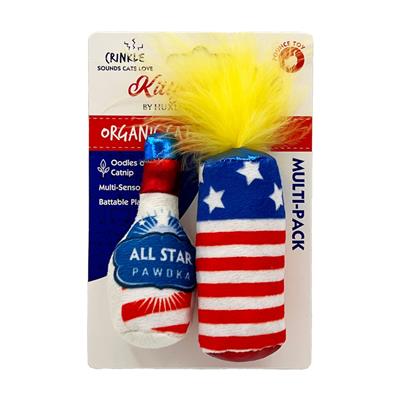 Huxley & Kent Kitty Firecracker & All Star Pawdka 2pk Plush Cat Toy