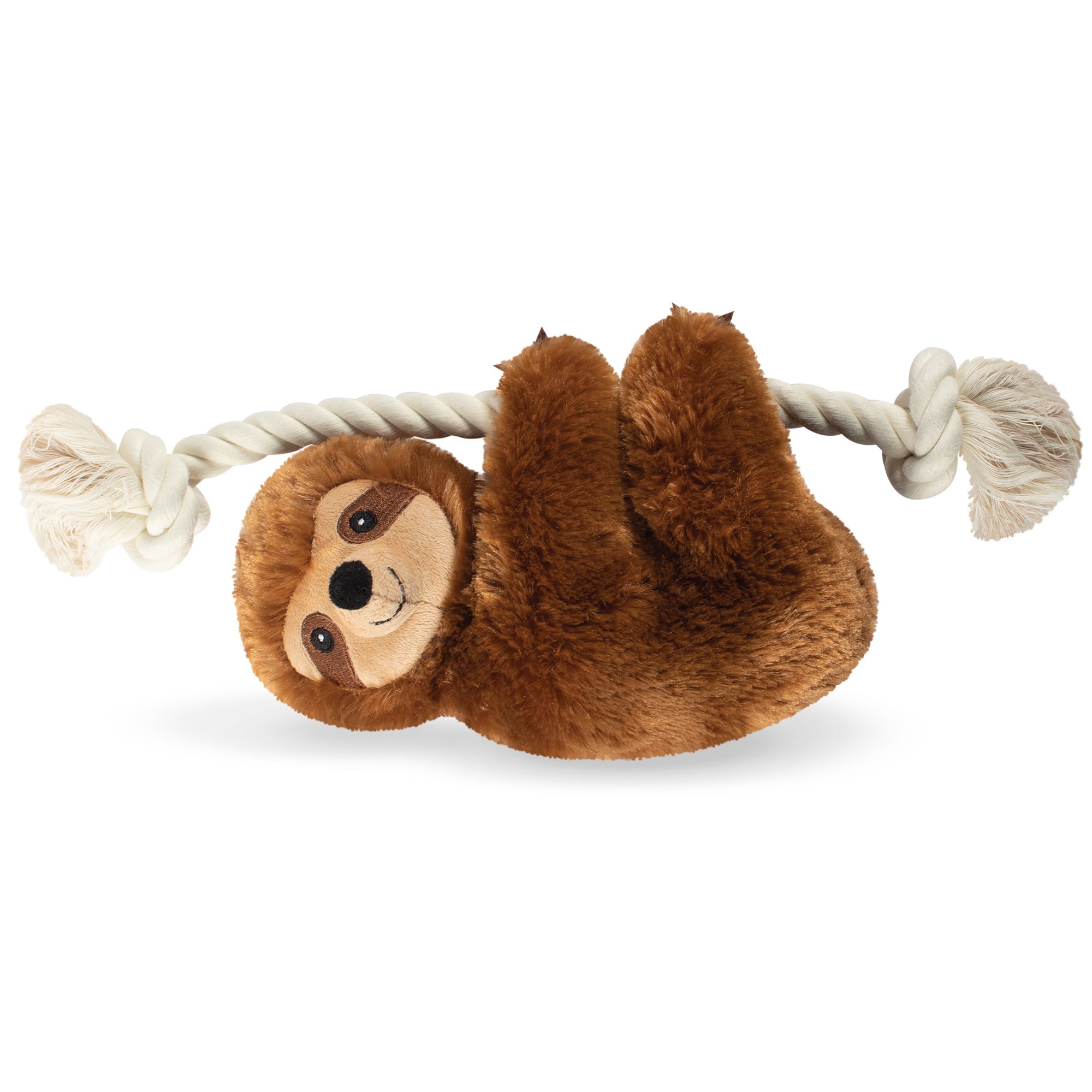 Pet Shop by Fringe Studio Brown Sloth On A Rope Plush Dog Toy