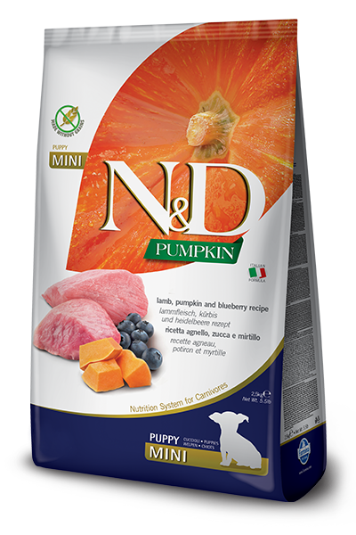 Farmina N&D Pumpkin, Lamb & Blueberry Dry Dog Food 15.4lb / Puppy Mini - Paw Naturals