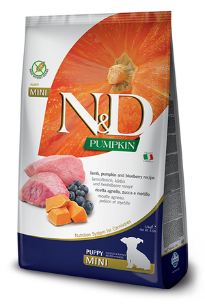 Farmina N&D Pumpkin, Lamb & Blueberry Dry Dog Food 15.4lb / Puppy Mini - Paw Naturals