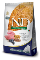 Farmina N&D Ancestral Grain Lamb & Blueberry Dry Dog Food 26.4lb / Puppy Medium & Maxi - Paw Naturals