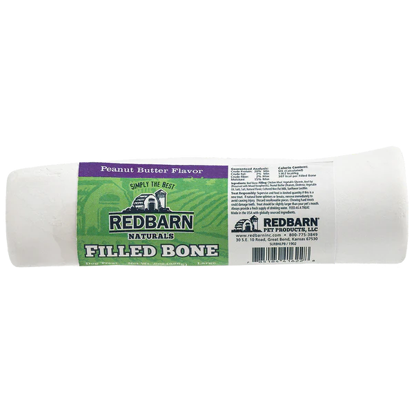 Redbarn Natural Filled Bone Chew Treat for Dogs Peanut Butter / Large - Paw Naturals