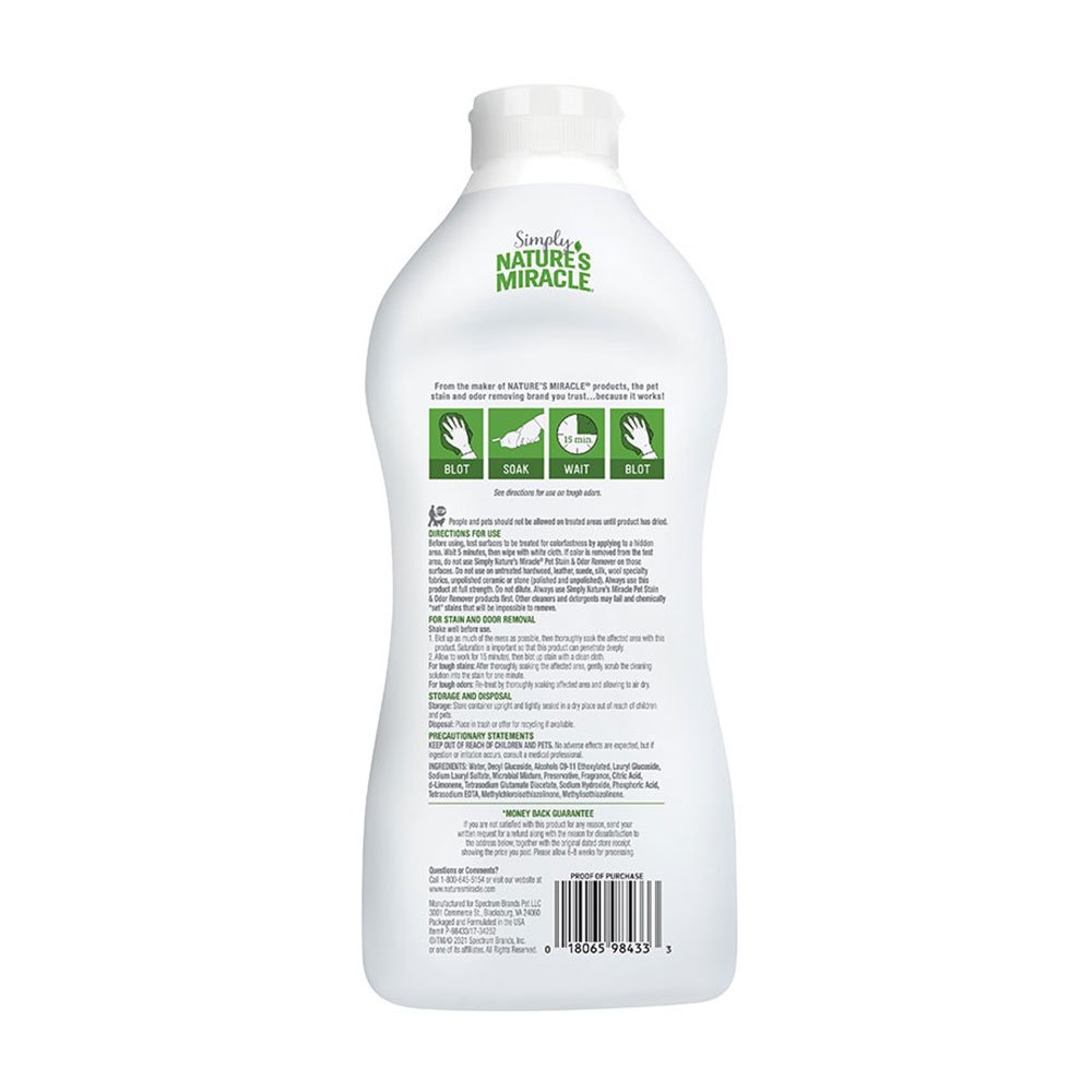 Simply Nature's Miracle Pet Stain & Odor Remover - Paw Naturals