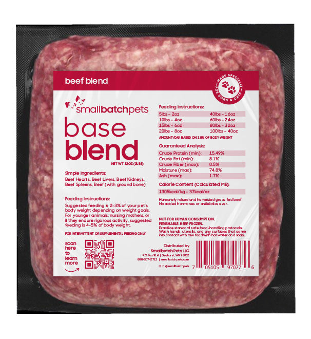 Smallbatch Pets Raw Frozen Blend 2LB Brick for Dogs & Cats