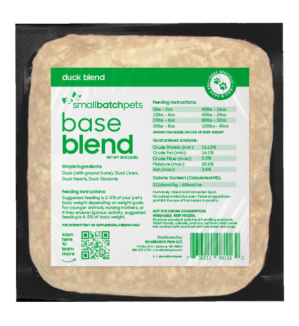 Smallbatch Pets Raw Frozen Blend 2LB Brick for Dogs & Cats