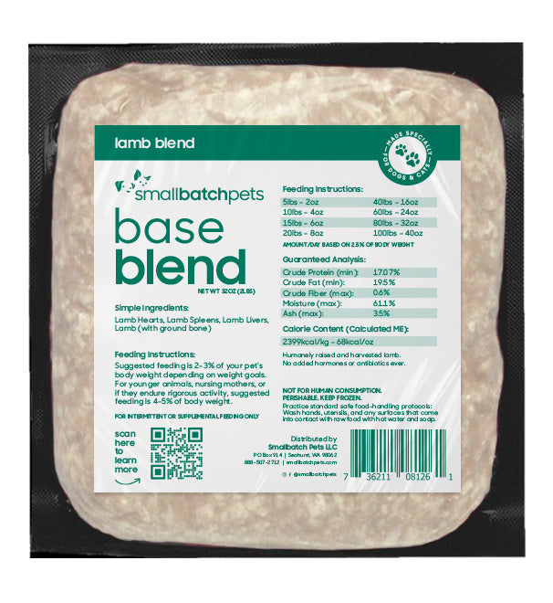 Smallbatch Pets Raw Frozen Blend 2LB Brick for Dogs & Cats