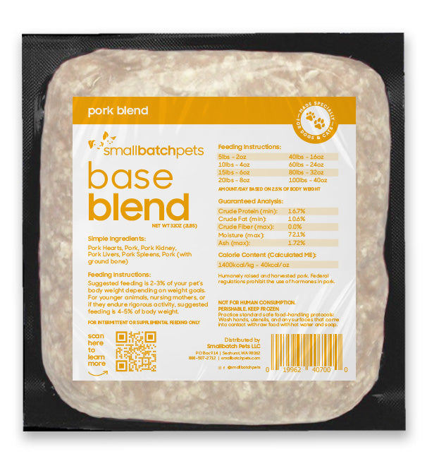 Smallbatch Pets Raw Frozen Blend 2LB Brick for Dogs & Cats