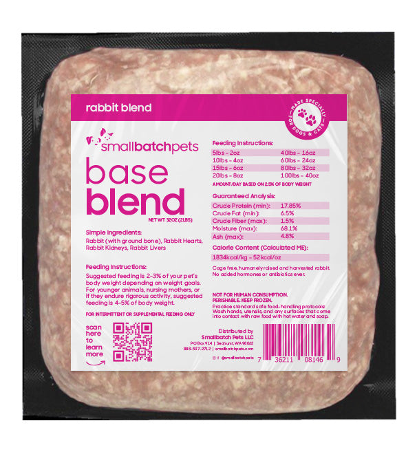 Smallbatch Pets Raw Frozen Blend 2LB Brick for Dogs & Cats