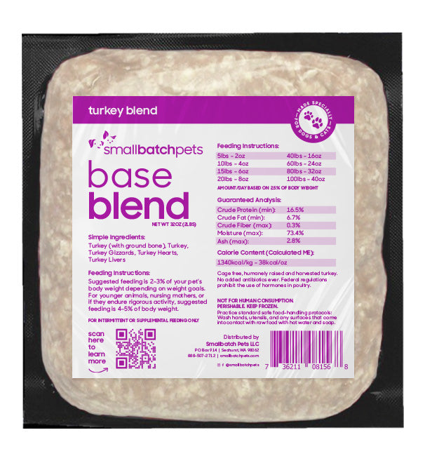 Smallbatch Pets Raw Frozen Blend 2LB Brick for Dogs & Cats