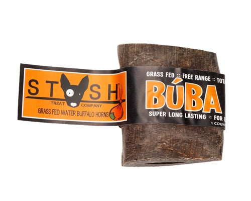 Stash Buba Chews Grass Fed Free Range Water Buffalo Horn Chew