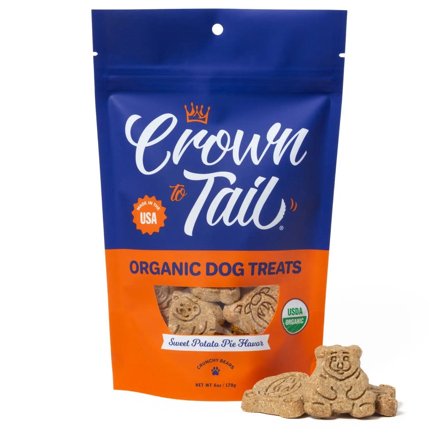 Crown to Tail Organic Sweet Potato Pie Crunchy Dog Treats, 6oz