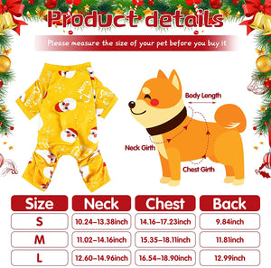Sparky & Co Christmas Print Pajama Onesie Dogs & Cats (assorted prints) - Paw Naturals