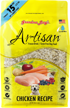 Grandma Lucy's Artisan Chicken Raw Freeze-Dried Dog Food 3LB - Paw Naturals