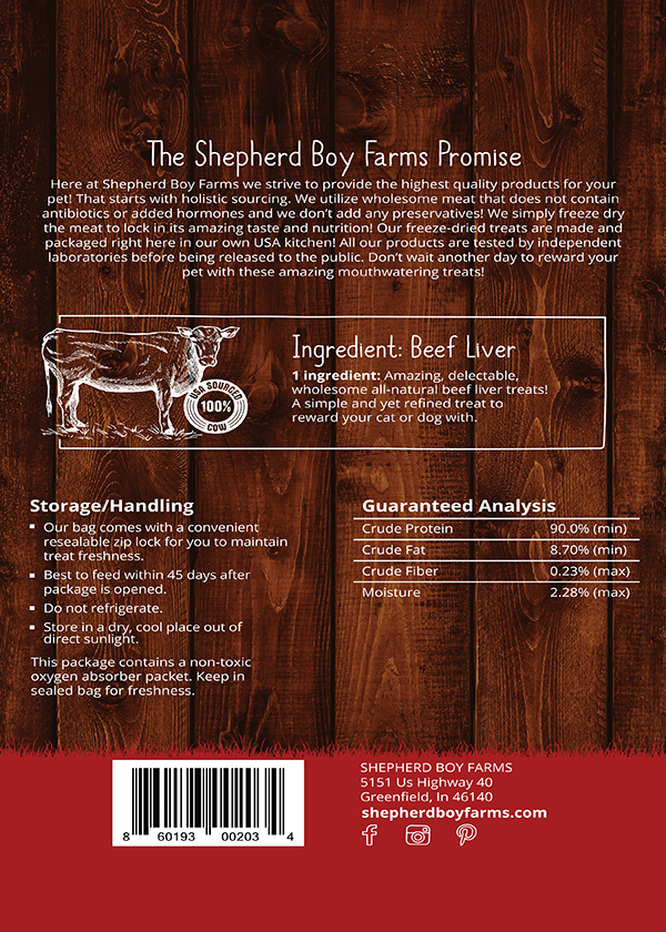 Shepherd Boy Farms Freeze-Dried Bison Liver Treat 3oz