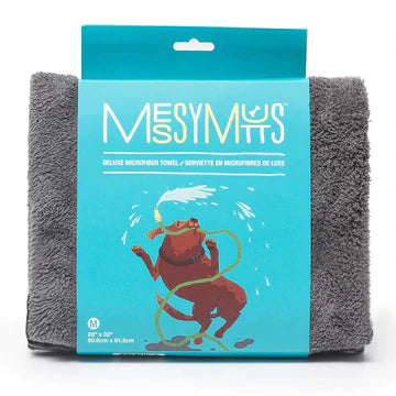 Messy Mutts Ultra Soft Towel with Hand Pockets Cool Grey