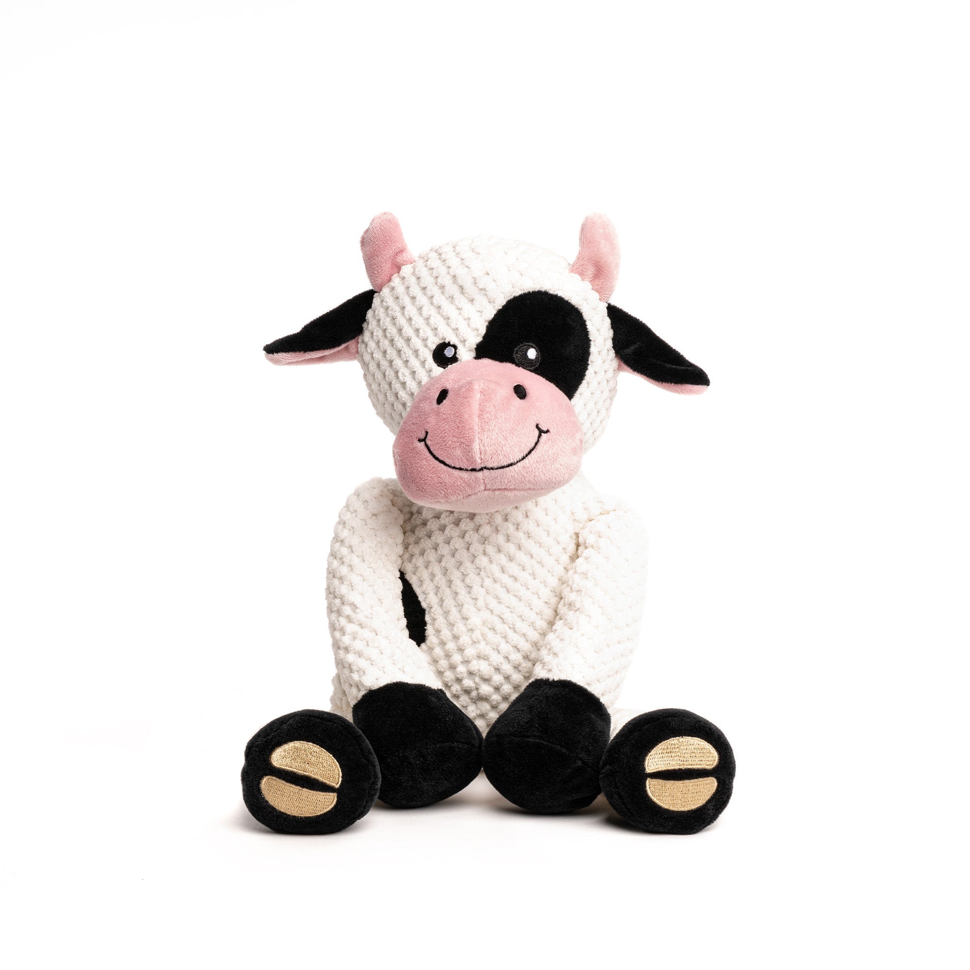 fabdog Floppy Cow Plush Dog Toy Paw Naturals