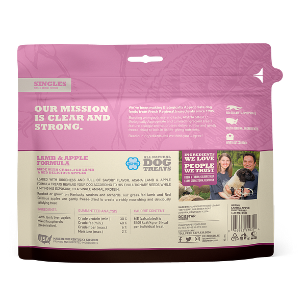 Acana Lamb & Apple Freeze-Dried Dog Treat - Paw Naturals