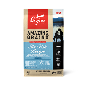 Orijen Amazing Grains 6 Fish Dry Dog Food - Paw Naturals