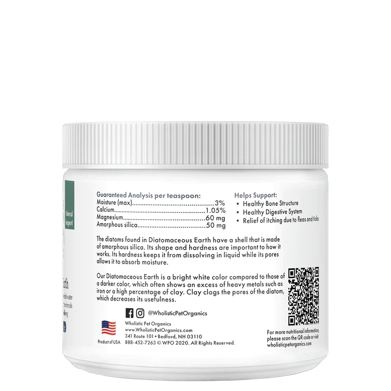 Wholistic Pet Organics Diatomaceous Earth 4.5oz - Paw Naturals