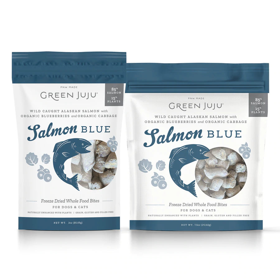 Green Juju Freeze-Dried Whole Food Bites Salmon Blue for Dogs & Cats