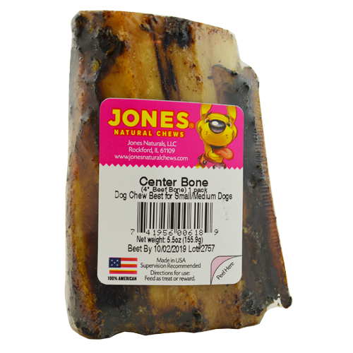 Jones Natural Chews Center Cut Marrow Bone Beef 4"