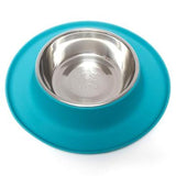 Messy Mutts Single Silicone Feeder with Stainless Bowl 1.5 Cup Blue - Paw Naturals