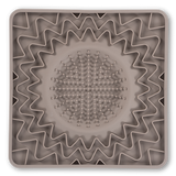 Messy Mutts Framed "Spill Resistant" Silicone Dog Lick Bowl Mat 9.5"x9.5" Warm Grey - Paw Naturals