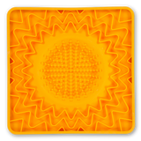 Messy Mutts Framed "Spill Resistant" Silicone Dog Lick Bowl Mat 9.5"x9.5" Orange - Paw Naturals