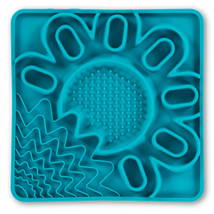 Messy Mutts Framed "Spill Resistant" Silicone Multi Surface Lick Mat 9.5"x9.5" Blue - Paw Naturals