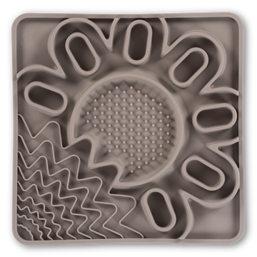 Messy Mutts Framed "Spill Resistant" Silicone Multi Surface Lick Mat 9.5"x9.5" Warm Grey - Paw Naturals
