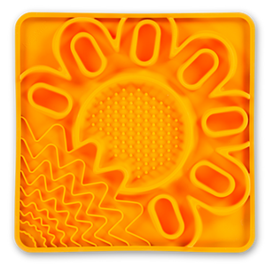 Messy Mutts Framed "Spill Resistant" Silicone Multi Surface Lick Mat 9.5"x9.5" Orange - Paw Naturals