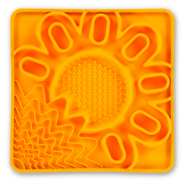 Messy Mutts Framed "Spill Resistant" Silicone Multi Surface Lick Mat 9.5"x9.5" Orange - Paw Naturals