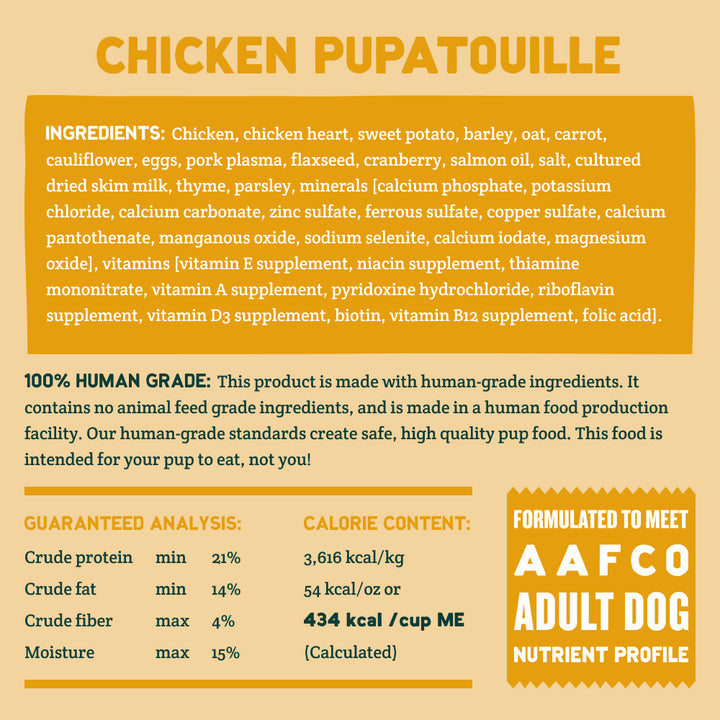 A Pup Above Whole Food Cubies Chicka Pupatouille Dry Dog Food - Paw Naturals