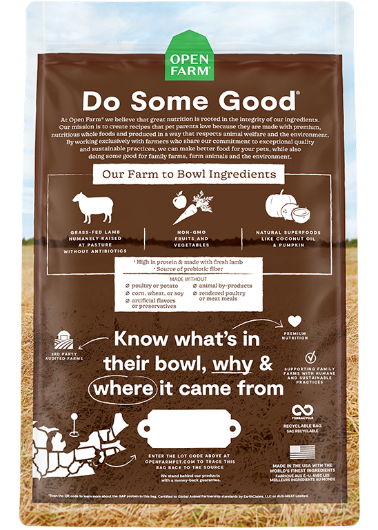 Open Farm Grain-Free Pastured Lamb Recipe Dry Dog Food