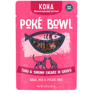 Koha Poke Bowl Entree in Gravy 2.8oz Cat Pouches Tuna & Shrimp - Paw Naturals