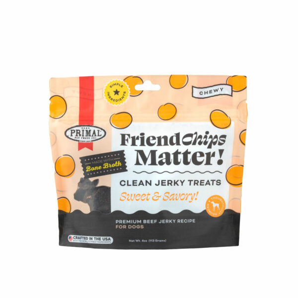 Primal FriendChips Matter Clean Jerky Treats 4oz Pork - Paw Naturals
