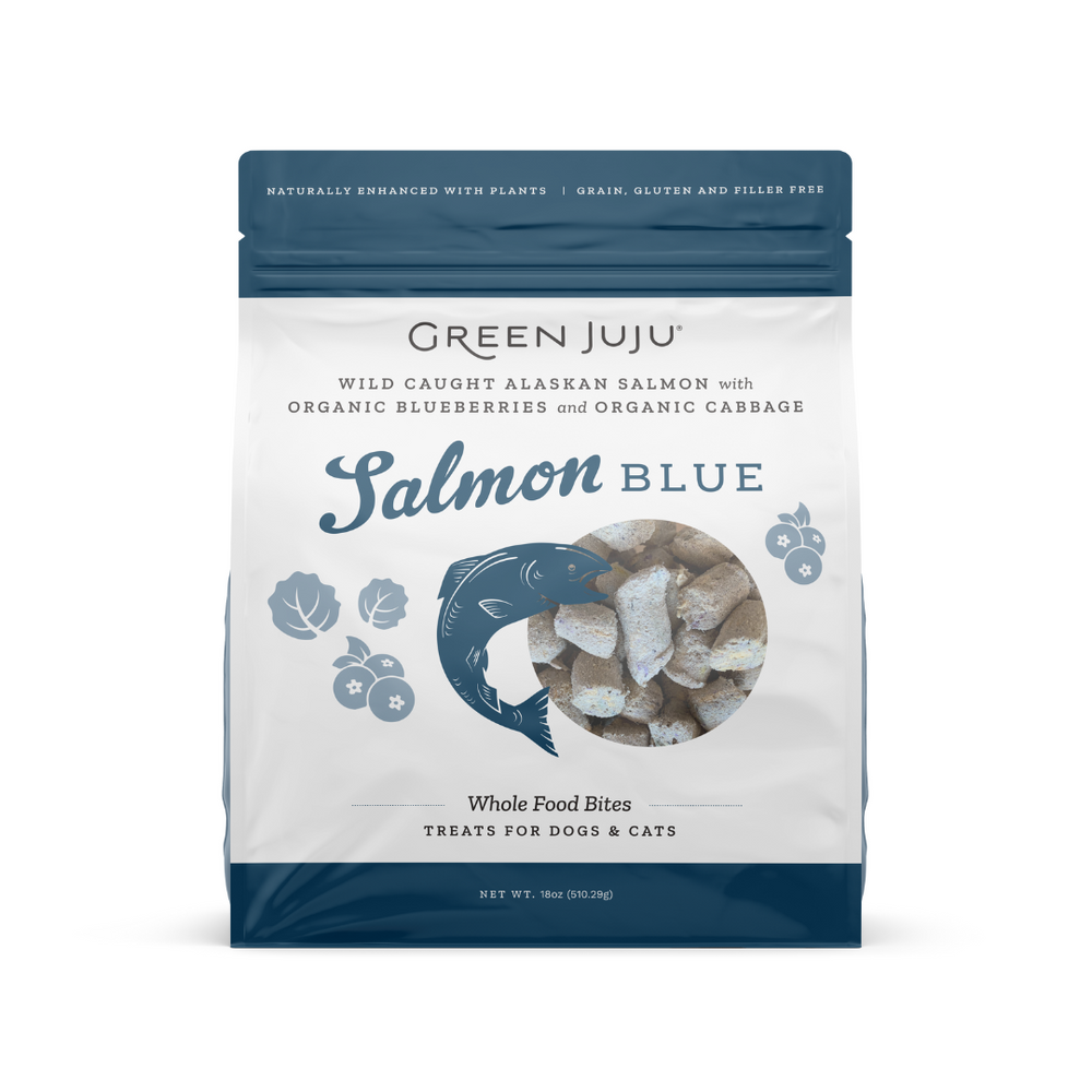 Green Juju Freeze-Dried Whole Food Bites Salmon Blue for Dogs & Cats
