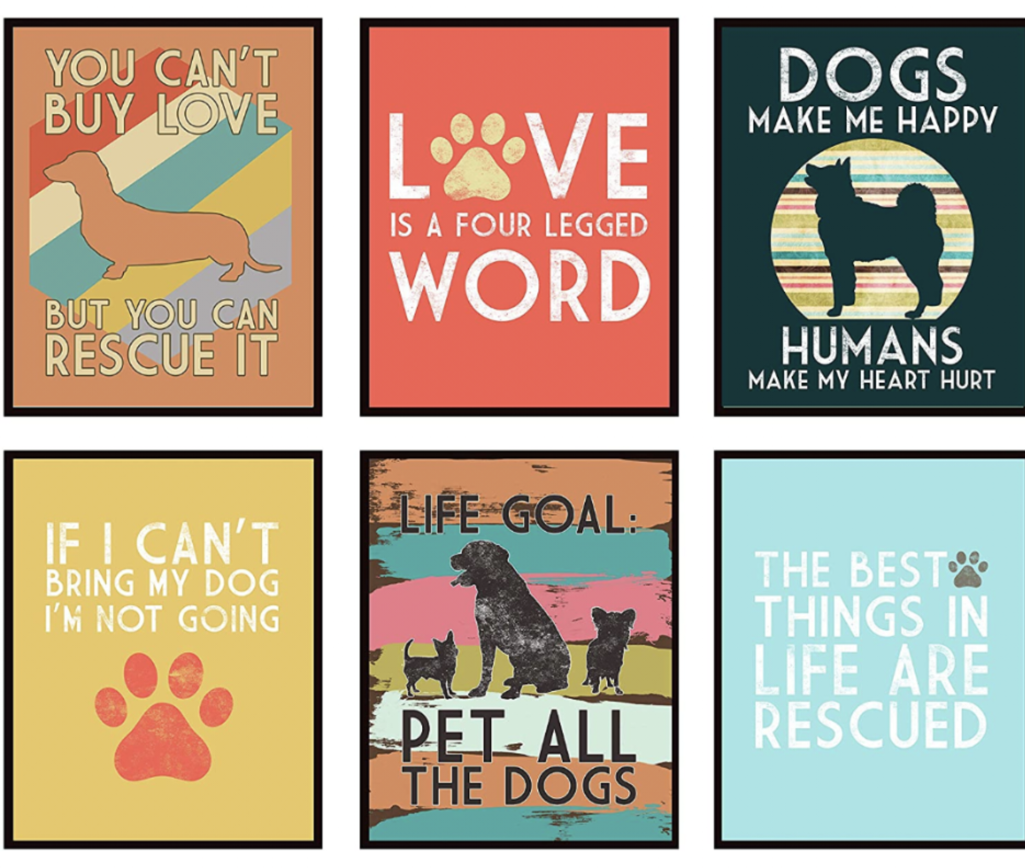 Silly Goose Rescue-Themed Art Prints 8x10 (set of 6)