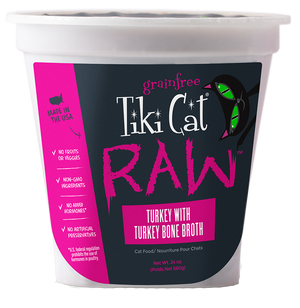 Tiki Pet Raw Frozen Cat Food Raw Turkey 24oz - Paw Naturals