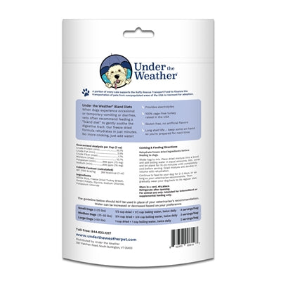 Under The Weather Turkey, Rice & Sweet Potato Bland Diet W/Electrolytes - Paw Naturals