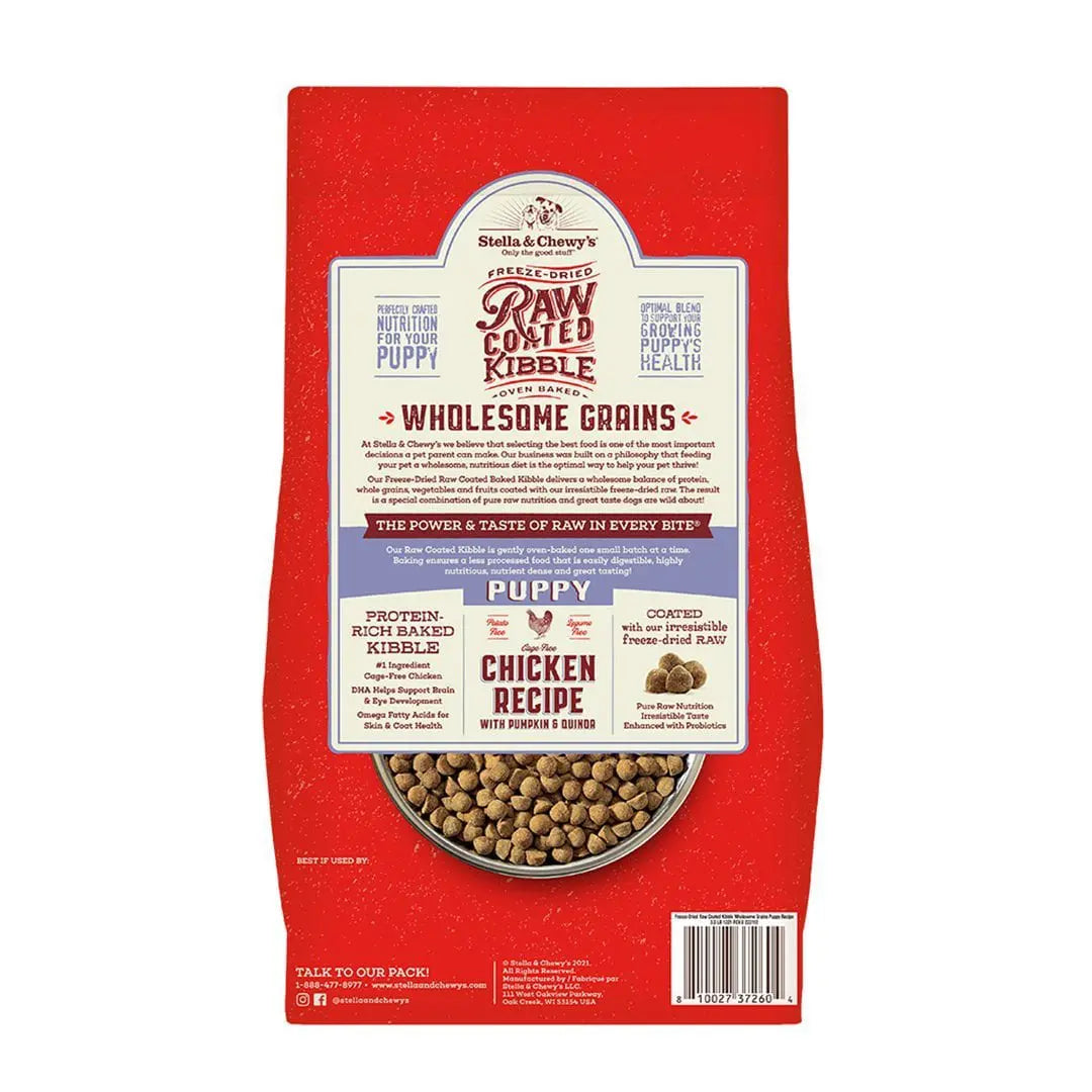 Stella & Chewy's Wholesome Grain Raw-Coated Baked Kibble Puppy Chicken Pumpkin & Quinoa Dry Dog Food