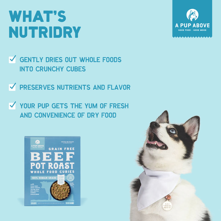 A Pup Above Whole Food Cubies Grain Free Beef Pot Roast Dry Dog Food - Paw Naturals
