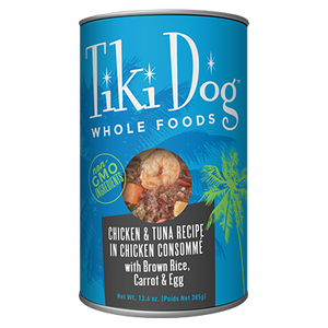 Tiki Pet Luau Whole Food Canned Dog Food 13.6oz Tuna Consomme - Paw Naturals